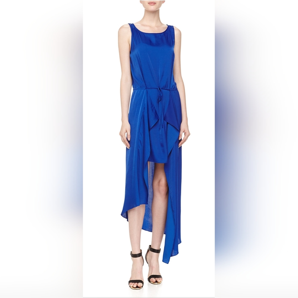 BCBGMAXAZRIA Royal Blue Urika High- Low Dress Size Extra Small